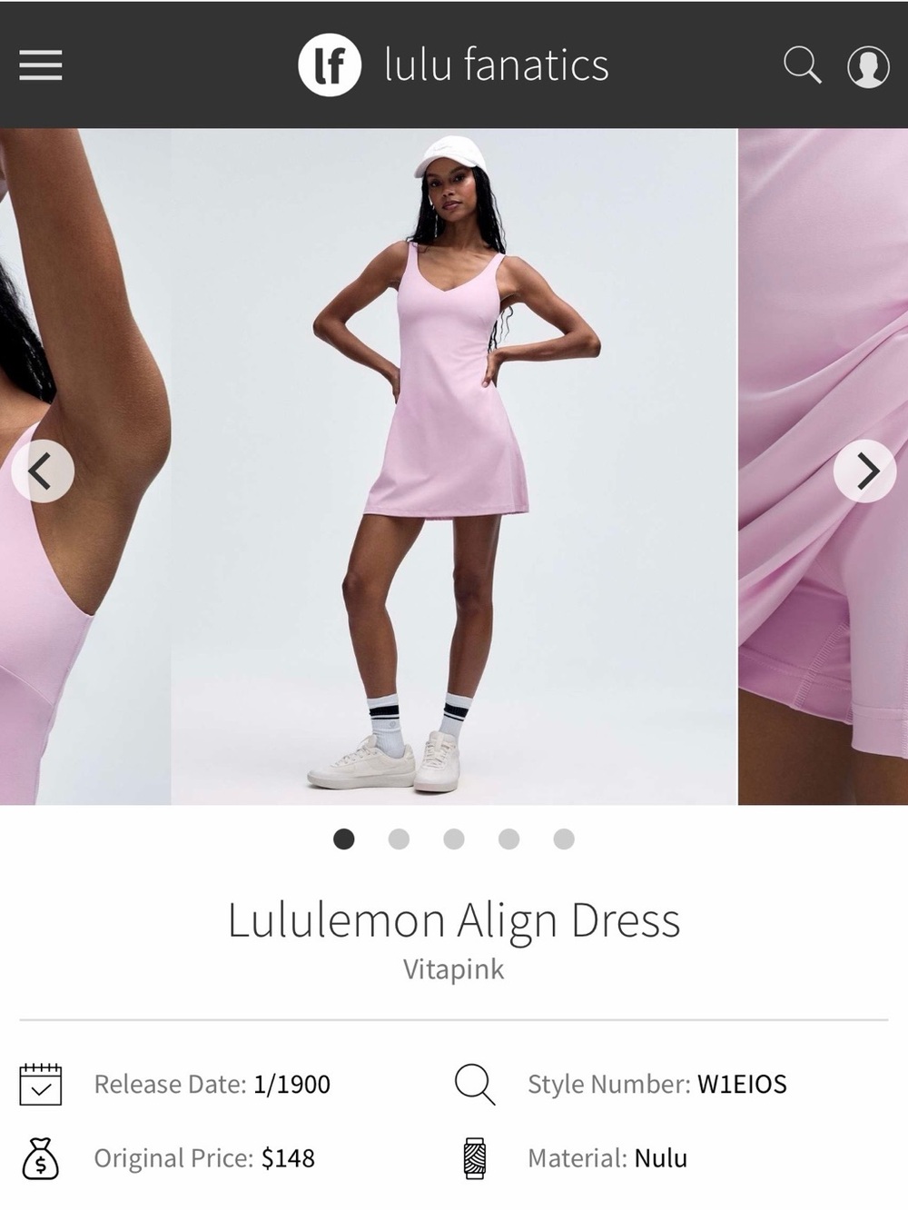 NWT Lululemon Align Dress Vitapink VITP Size 6